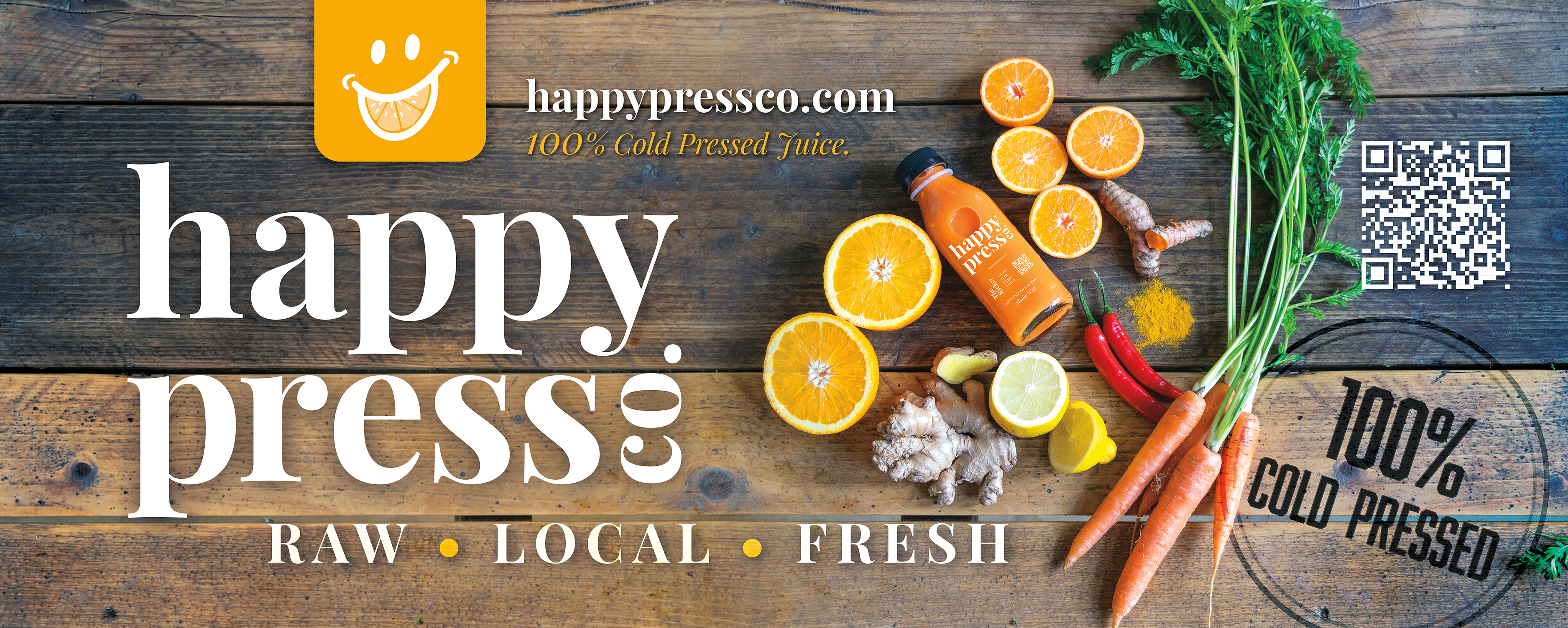 Happy Press Co. large horizontal banner design