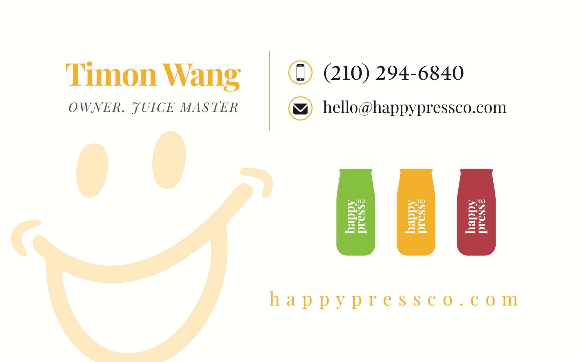 Happy Press Co. business card concept two