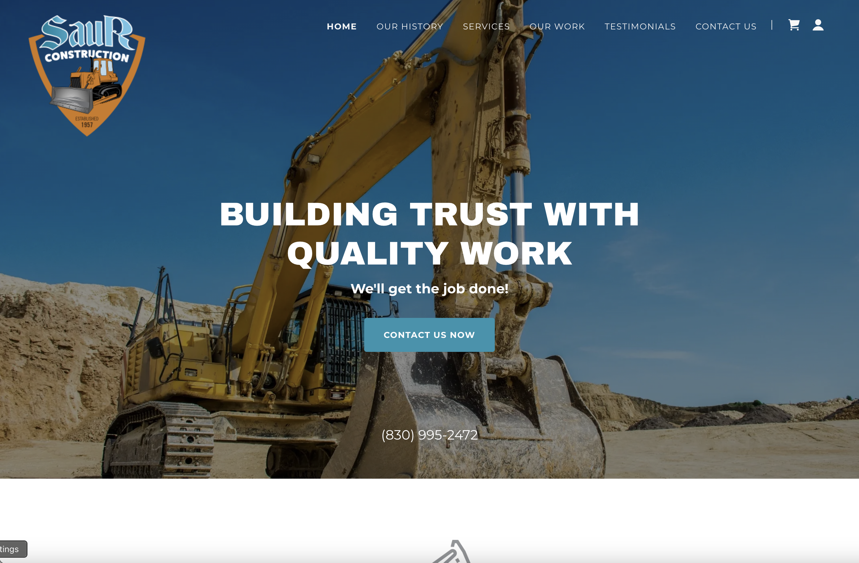 Saur Construction website